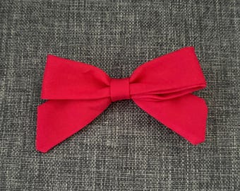 Medium Dark Pink Fabric Hair Bow | Handmade Classic Bow Clip | Baby, Toddler & Girl Hair Accessory | Simple Everyday Bow