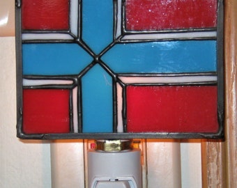 Nightlight, Stained Glass National Flag of Norway