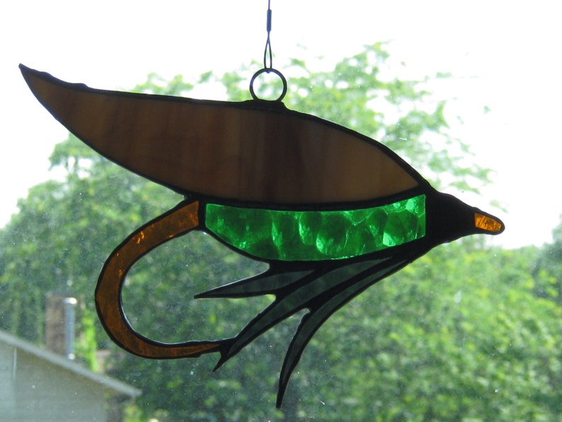 Stained Glass Classic Wet Fly Fishing Suncatcher / Ornament Etsy