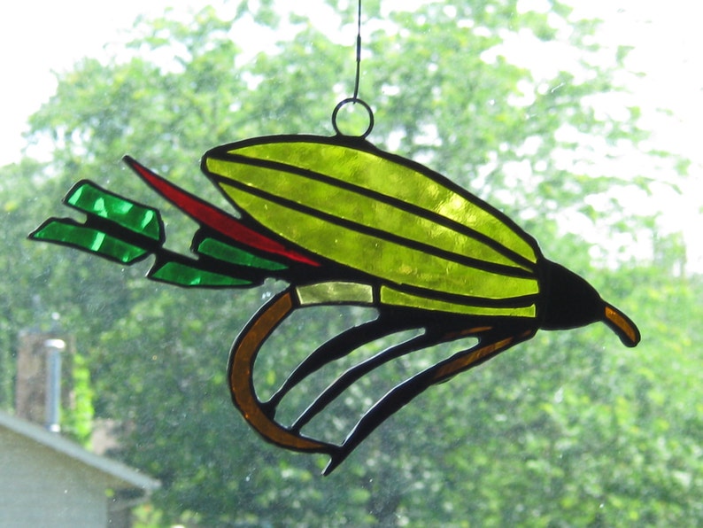 Stained Glass Classic Wet Fly Fishing Suncatcher / Ornament Etsy