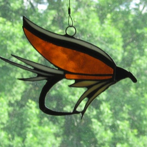 Stained Glass Classic Wet Fly Fishing Suncatcher / Ornament