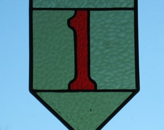 The "Big Red One", Stained Glass 1st Infantry Division Shoulder Patch.