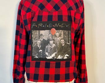 Halloween 'Friends' Flannel - Upcycled