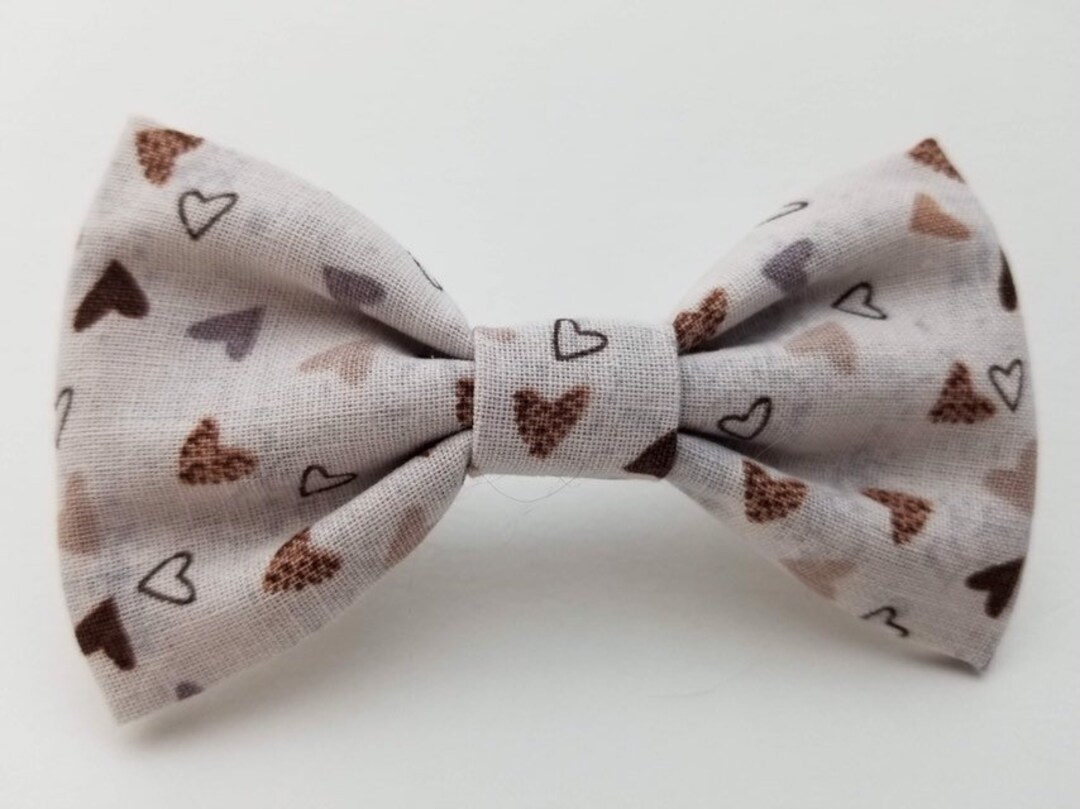 Small Dog Bow Tie Cat Bow Tie Brown Heart narrow Etsy