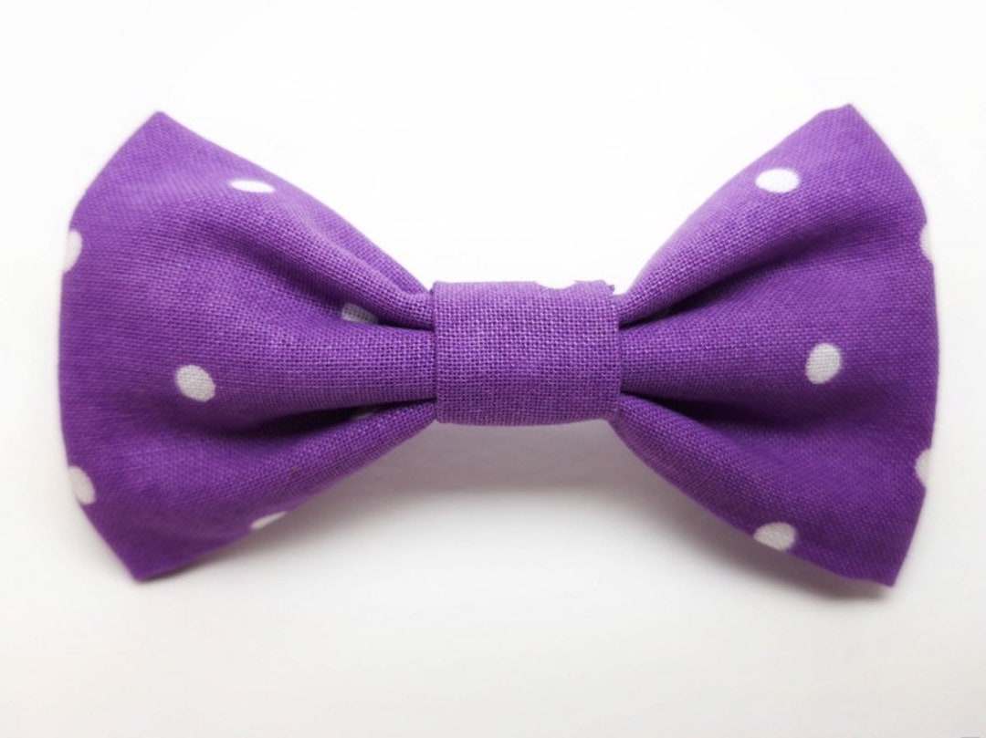 Small Dog Bow Tie Cat Bow Tie Purple Polka Dot narrow Etsy
