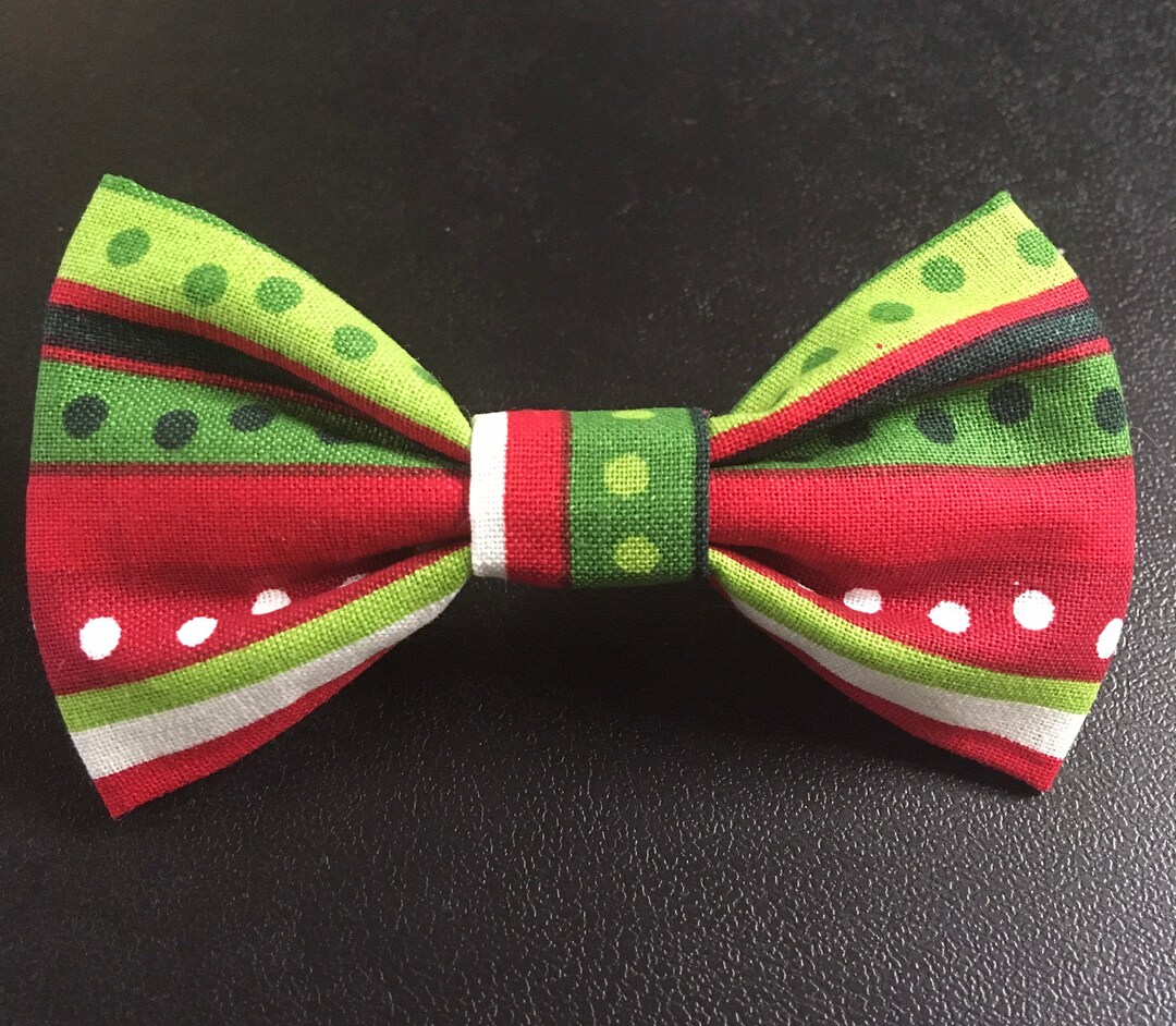 Small Dog Bow Tie Christmas Polka Dot narrow Etsy UK