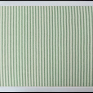 35x25 white plastic frame bulletin board with green and white ticking fabric-memo board, message board, pin board, bulletin board