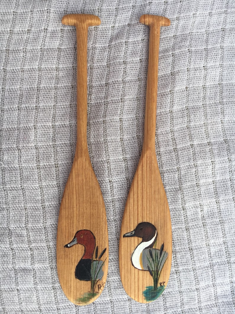 Wooden Louisiana Cypress Boat Paddles With Woodburned Etsy