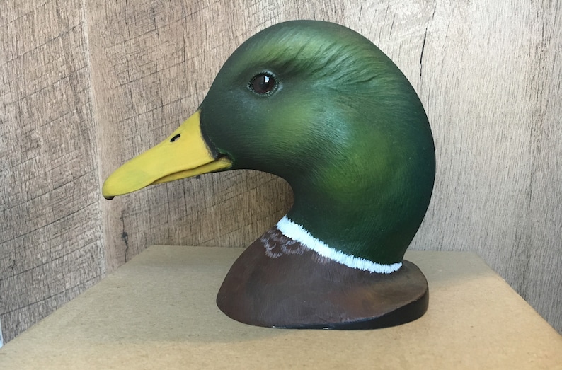 Decorative Mallard green Head Drake Decoy Head and Bust Etsy