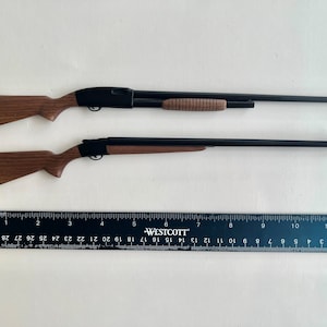 Miniature Black Walnut or Cherry Wood Pump Shotgun or Double Barrel Shotgun