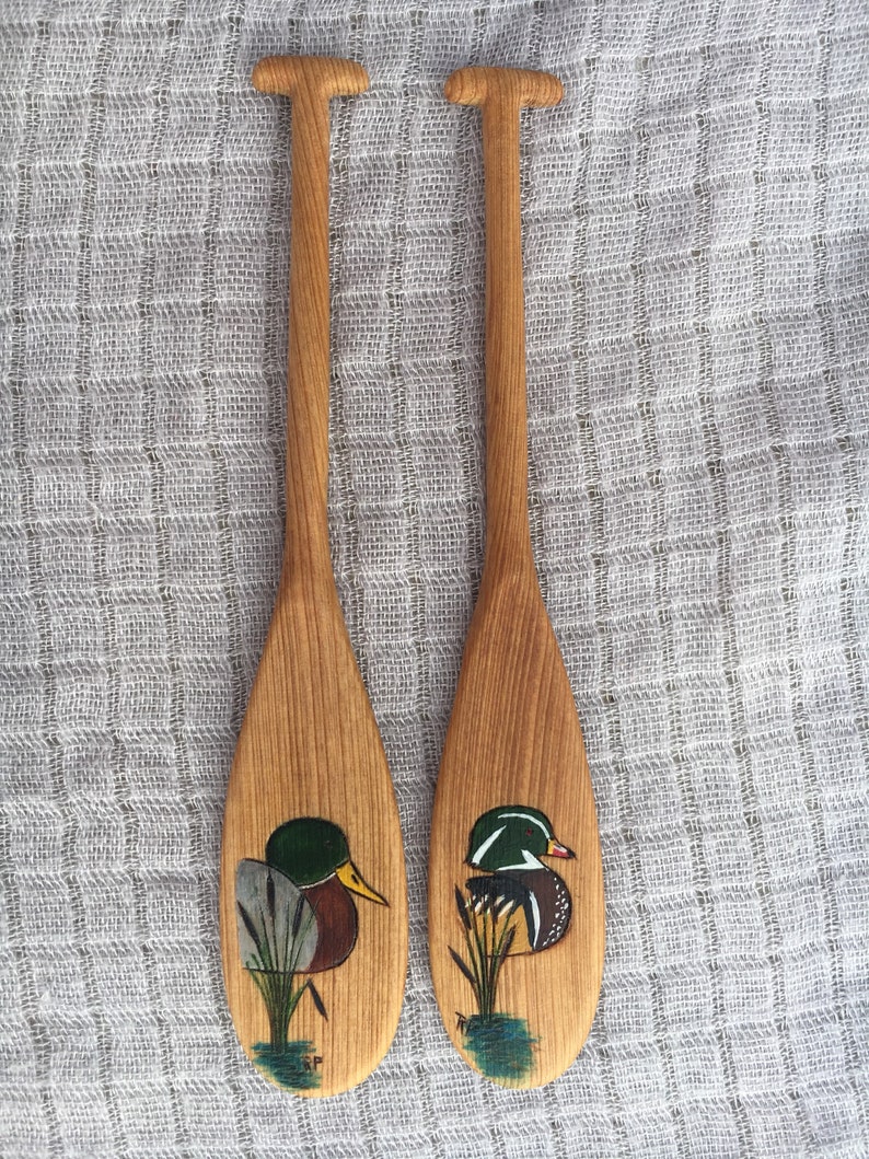 Wooden Louisiana Cypress Boat Paddles With Woodburned Etsy