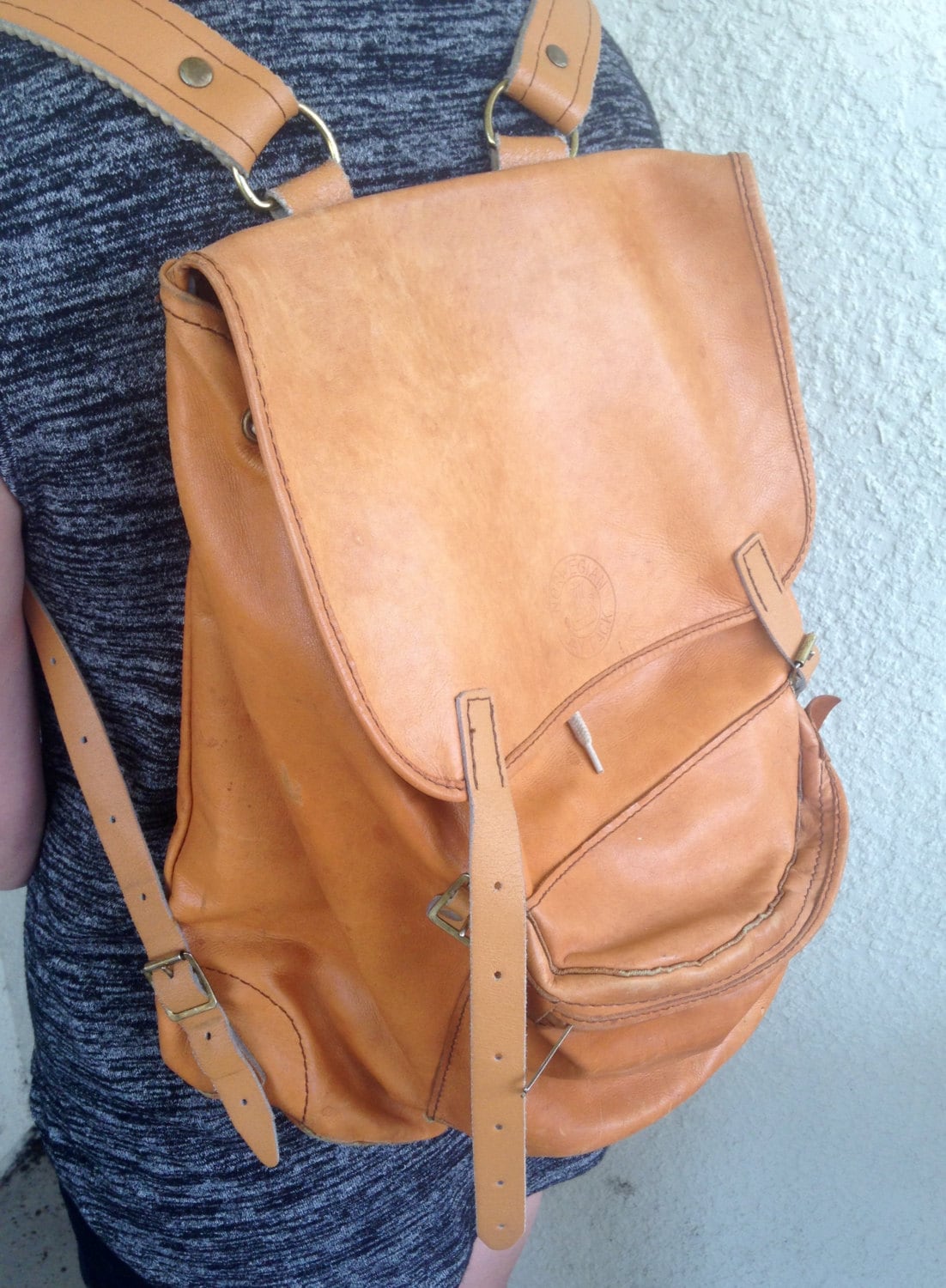 Norwegian top leather backpack