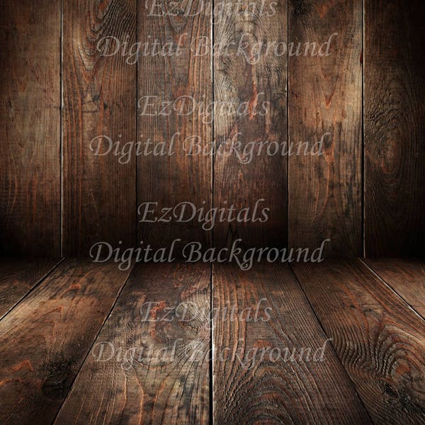 Dark Wood floor and wood wall digital background backdrop digital download