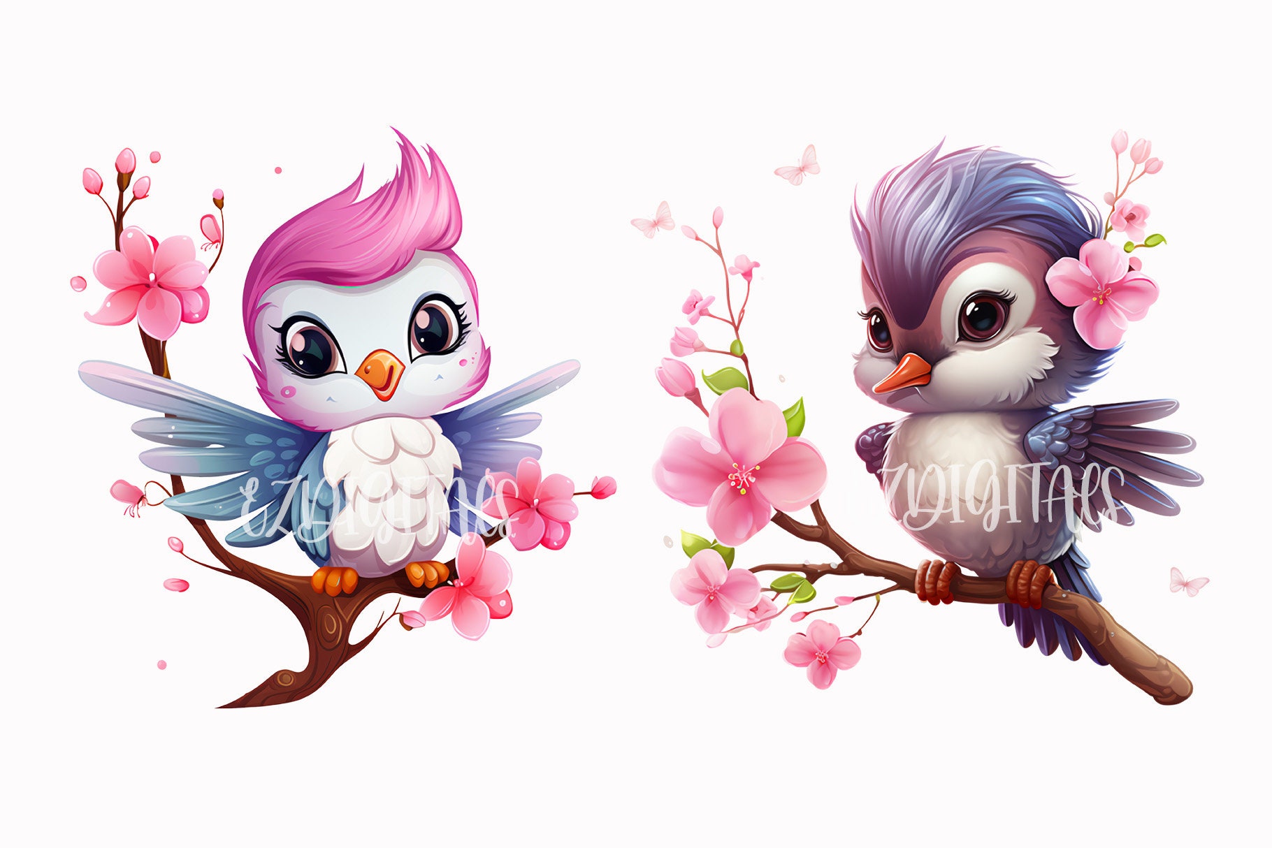 Whimsy Hummingbird Whimsical Hummingbird Clip Art Collection - 11 Transparent Pngs With ...