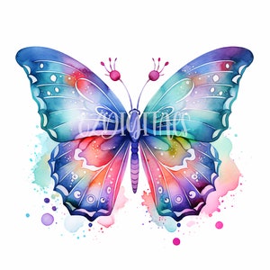 Aquarell Galaxy Schmetterling Set Printable - Fantasy Schmetterling Printables - 12 hochwertige Dateien - digitaler Download - kommerzielle Nutzung
