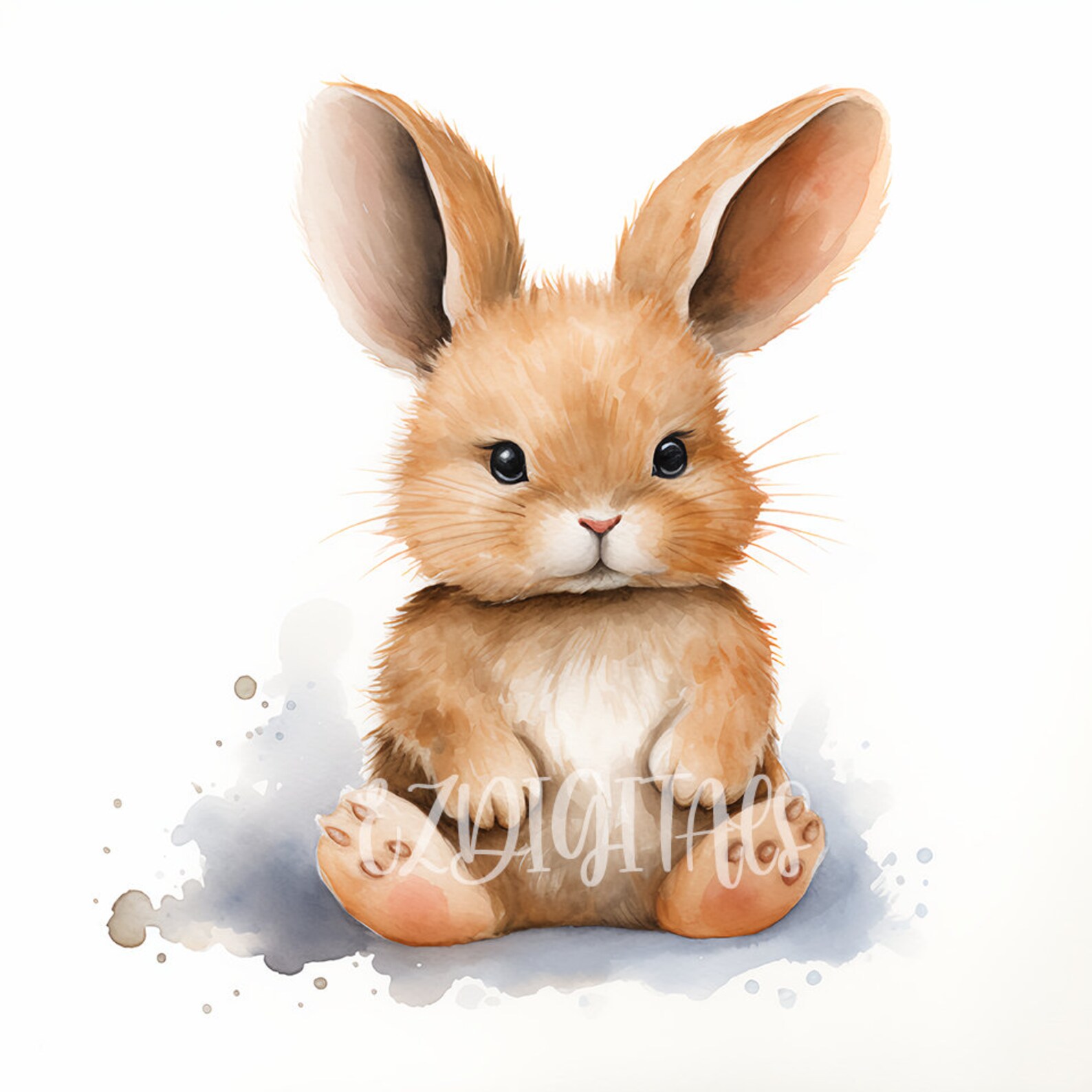 Watercolour Bunny Printable Baby Bunny Printables 10 High Quality Files ...