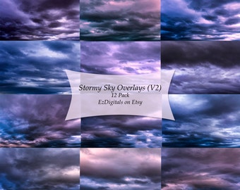 Sky Overlays, Cloud Overlays, Stürmische Himmel Overlays, Fotografie Overlays, Photoshop Overlays