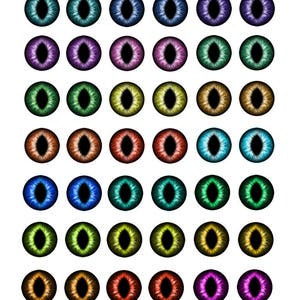 Creature eyes collage sheet, dragon eyes, cat eyes, cabochon bottle cap designs, printable,resin pendant, jewelry making, handmade,