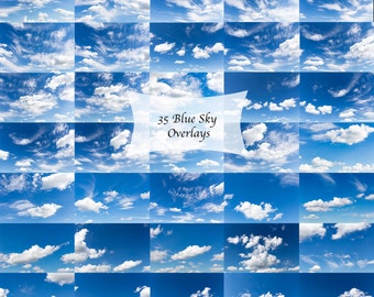 Superposiciones de cielo, superposiciones de cielo azul nublado digital, reemplazos de cielo