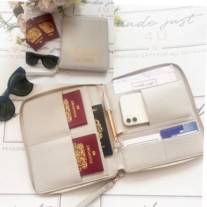 Travel document holder, travel wallet, Passport holder, Personalised Travel case organiser