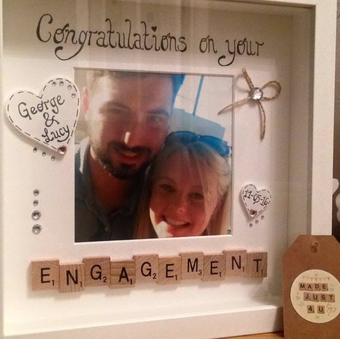 Personalised Happy Engagement Frame Engagement Picture Frame Etsy UK