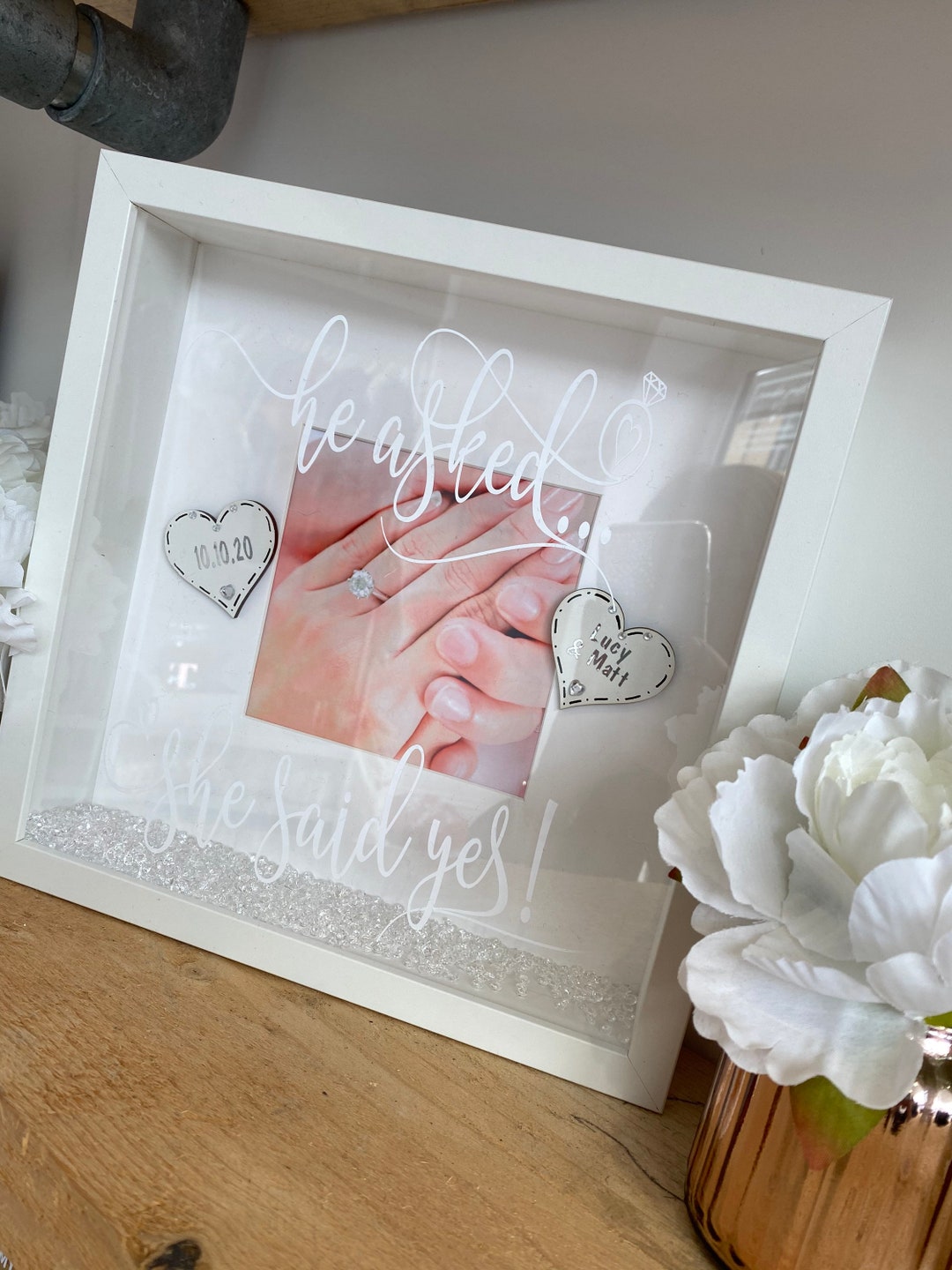 Personalised Happy Engagement Frame, Engagement Picture Frame