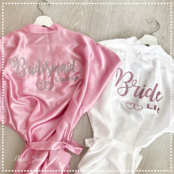 Personalised wedding robes bridal dressing gowns bridesmaid Etsy