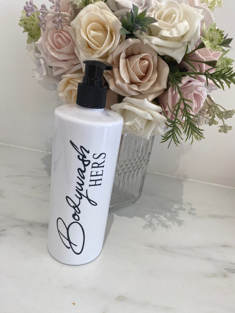 Refillable Reusable Pump Dispenser Bottles for Bathroom White Etsy