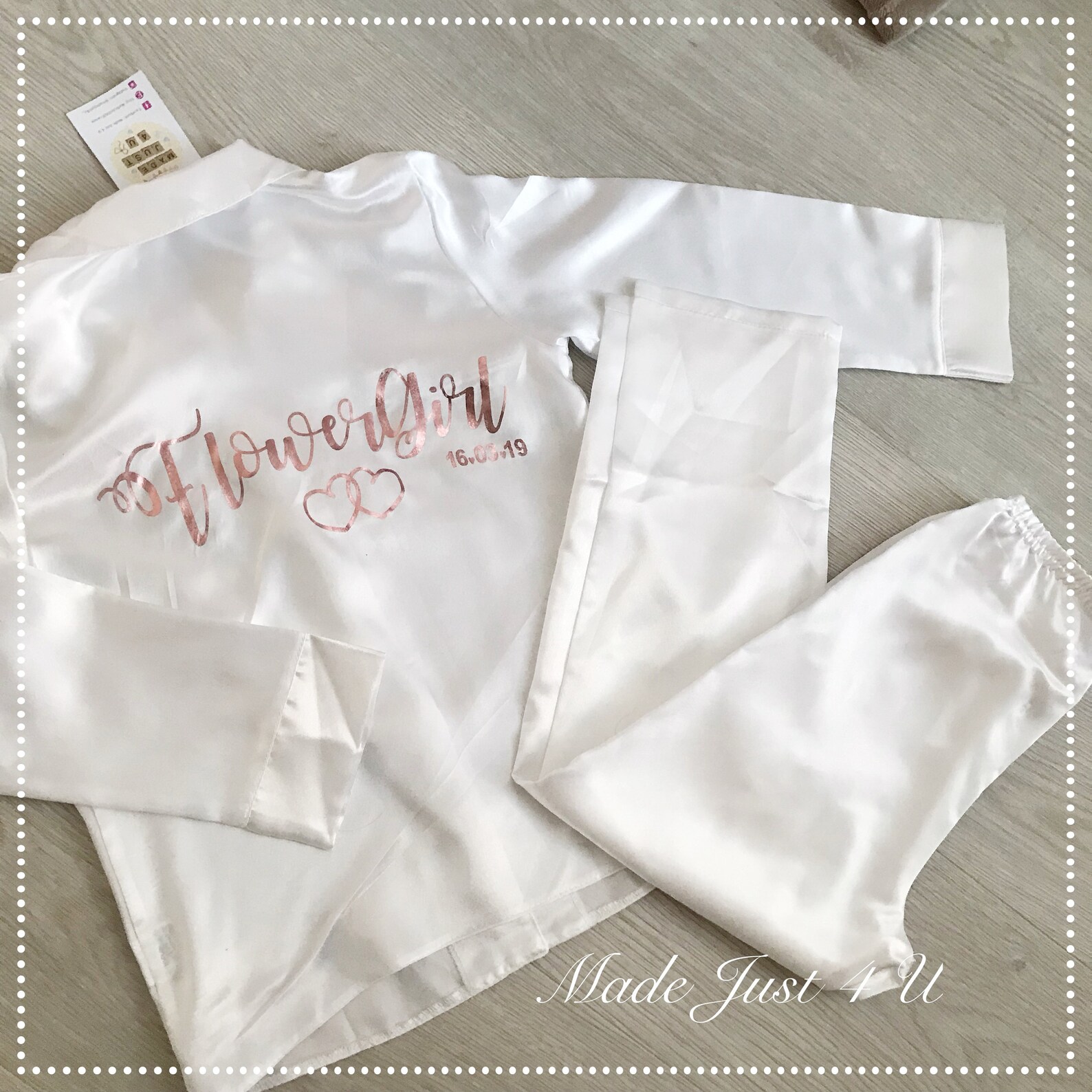 Silk Flower Girl Pjs Personalised Flower Girl Pyjamas Etsy UK