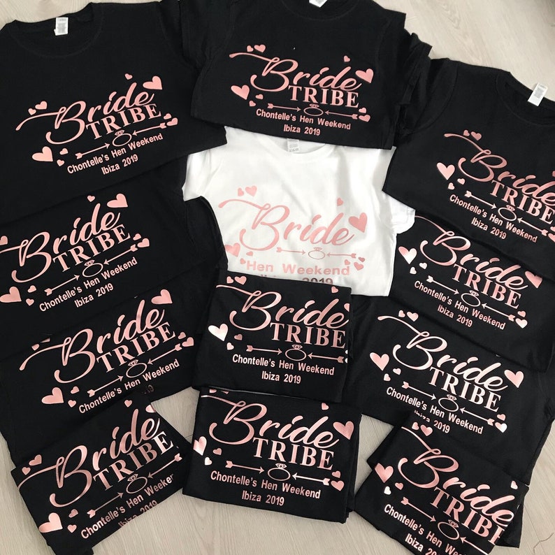 Bride Tribe Squad Fast and Free Hen Do Party 2019 T-shirt Ladies Female Leopard
