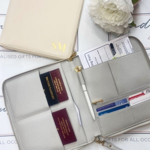 Travel document wallet, Passport holder, Travel case organiser, Personalised Travel case organiser