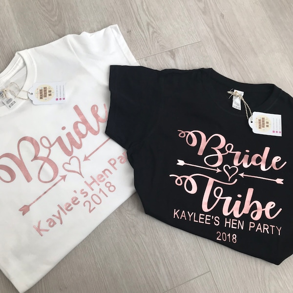 Bride Tribe Hen T-Shirt, Wedding Gifts, Hen Party T-Shirt, Hen tops,  Wedding Party,Bridesmaid,Glitter,Ladies T-shirt, Hen tee's