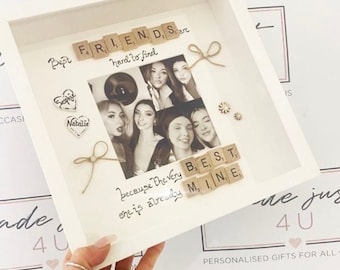 Best Friend Frame, Best Friends are hard to find because the very best is already mine, personalised photo frame, scrabble frame