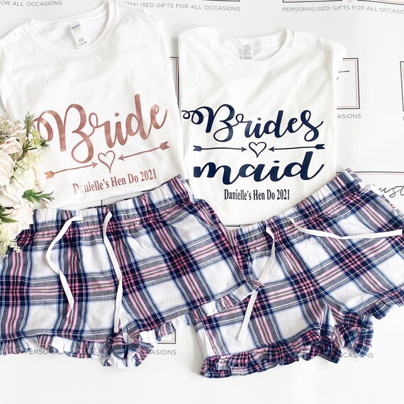 Personalised Pyjama Set Personalised Hen Do Pjs Bridal Party Pjs