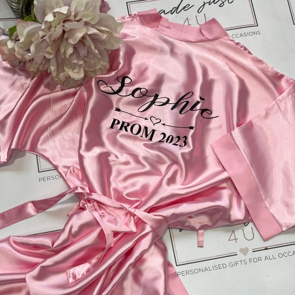 Personalised PROM robes, Prom dressing gowns, Prom gift,bride, Prom night gown, Personalised School Prom Dressing Gown Satin
