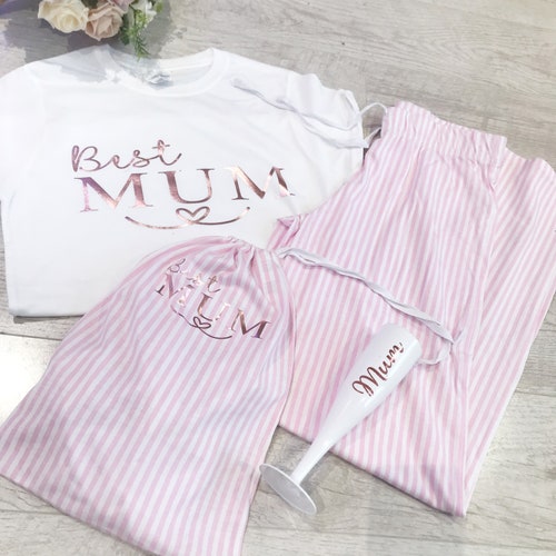 Personalised Pjs Nanny Pjs Mummy Pjs Mothers Day Pjs Etsy UK
