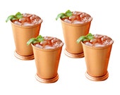 Mint Julep Cup with Drinking Straws Julep Cup Copper Bar Gift Set Cocktails Mixed Drinks Bartender Cocktail Set of 8 - 16 oz. Cups
