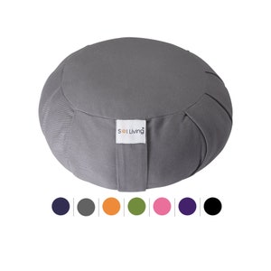 Sol Living Zafu Meditation Cushion Premium Cotton Stabilizes Back, Supports Posture Floor Pillow for Sitting & Lotus Pose - 15" x 15" x 7"