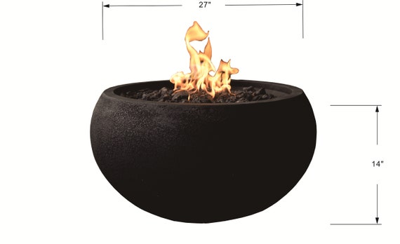York Outdoor Fire Pit Table 27 Inches Round Concrete Patio Etsy