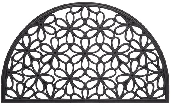 Half Round Daisy Wrought Iron Door Mat Free Shipping