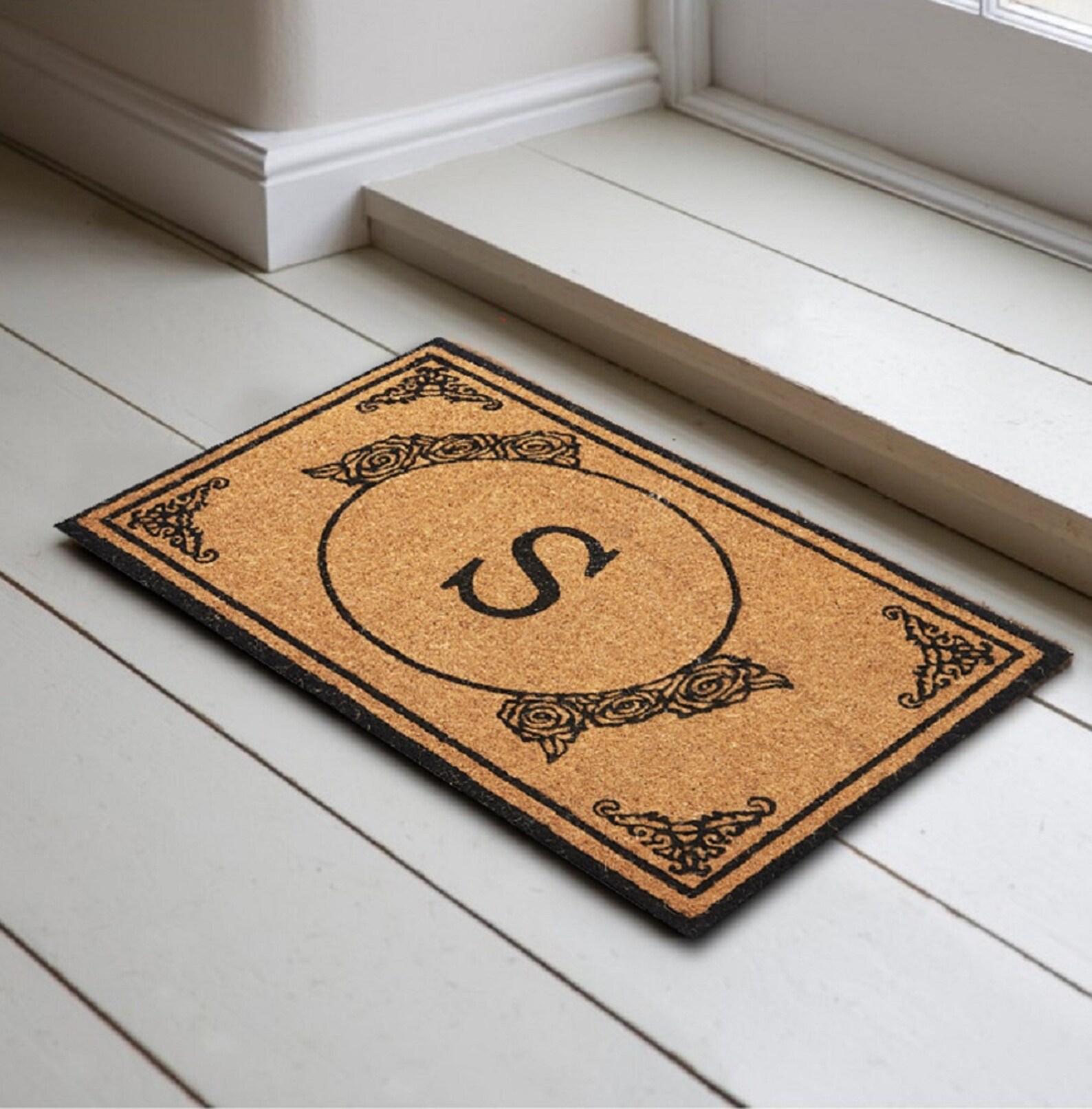 Handwoven Coco Door Mat Customized Monogram Extra Thick Coir Etsy