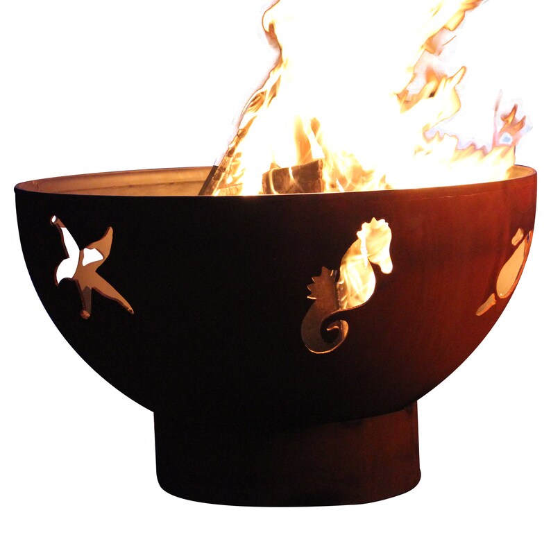 Sea Creatures Outdoor Fire Pit Bowl Patio Fireplace Natural Etsy