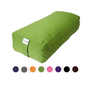 Sol Living Yoga Bolster Pillow Rectangular Natural Cotton Meditation Cushion for Restorative Yoga Pillow Firm Removable Cover, 2 Sizes