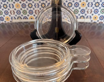 Set of Four Glass Lids for CorningWare Grab-It P-150-B Bowls P-150-C