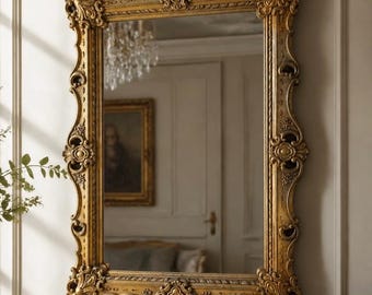Vtg Large Bassett Gold Mirror Hollywood Regency Rococo  French Country 41x29”