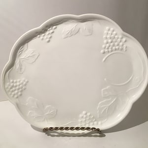 Vintage Milk Glass Harvest Grape Luncheon Snack Plate Retro Replacement