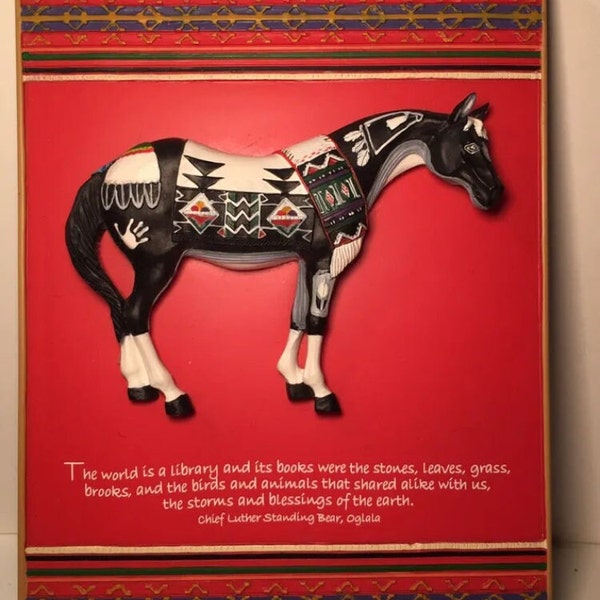 Plaque murale Trail Of Painted Ponies TEWA HORSE 1ère édition numérotée RÉPARÉE