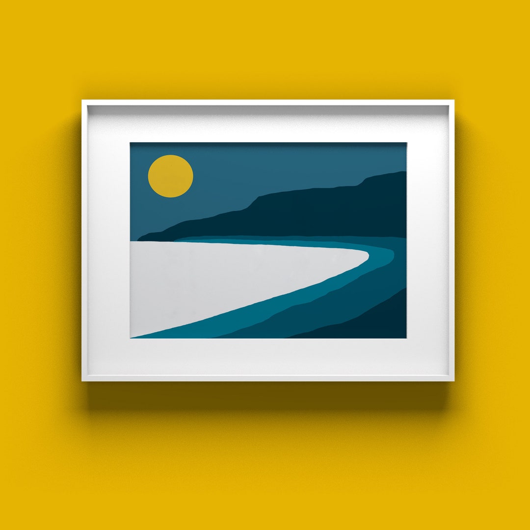 Prints Wall Art Blue and Yellow Wall Art Wall Decor Blue Etsy UK