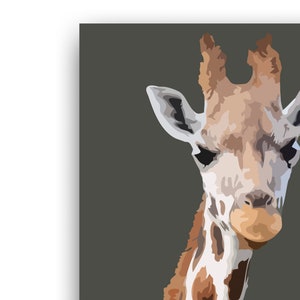 Animal prints, Giraffe gift, Giraffe wall art, GIraffe decor, safari nursery decor, Wild animal art print, zoo animals wall decals for hall image 4