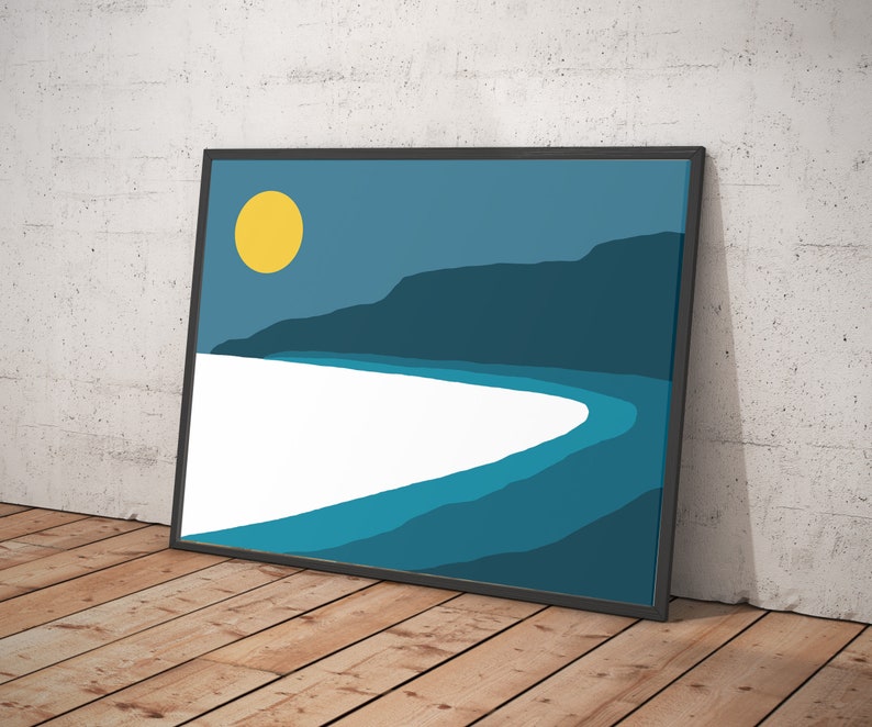 Prints Wall Art Blue and Yellow Wall Art Wall Decor Blue Etsy UK